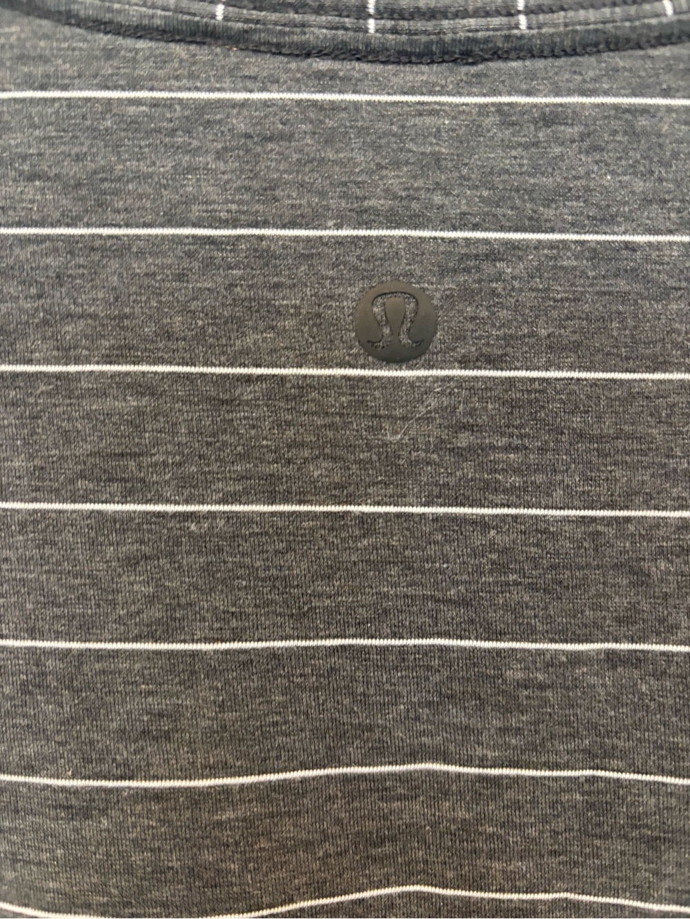lululemon athletica Women's Charcoal Gray Striped Short Sleeve Tee - Picture 3 of 3